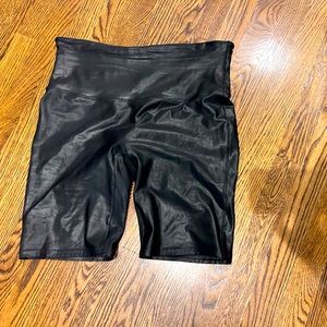 Faux Leather Bike Shorts